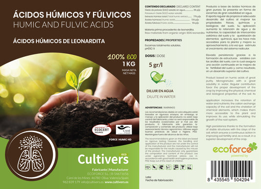 Abonament d'Àcids Húmics i fúlvics - Fertilitzant Ecològic